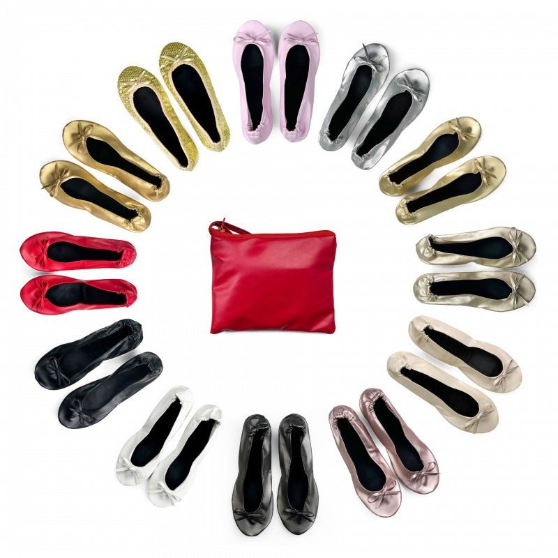أحذية باليه داخلية قابلة للطي شعبية أحذية زفاف رقص بدون أربطة ش slippers مسطحة زفاف - Image 3